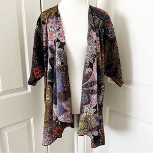 Vintage Paisley Boho Kimono Festival Layering Piece, One Size Rare Find
